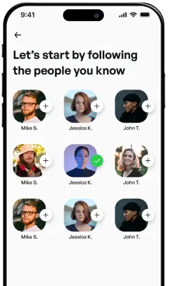 mockup screen shows the testing of people you know the layout of the application