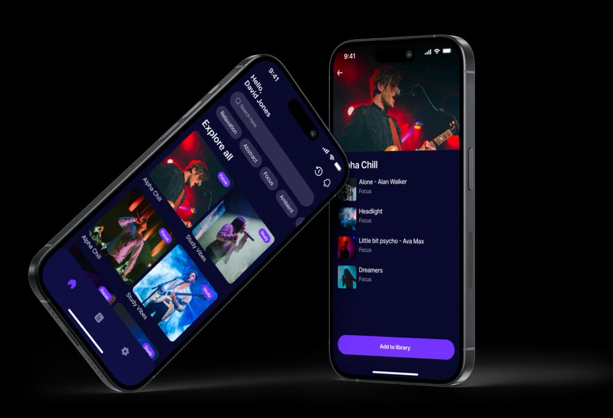 two mobile mock screens shows the testing of application layout