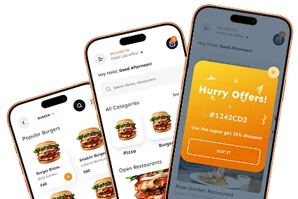 Mobile app development mockup