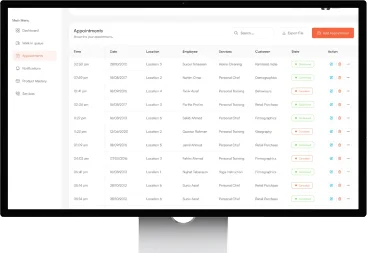 Web app development services mockup on monitor